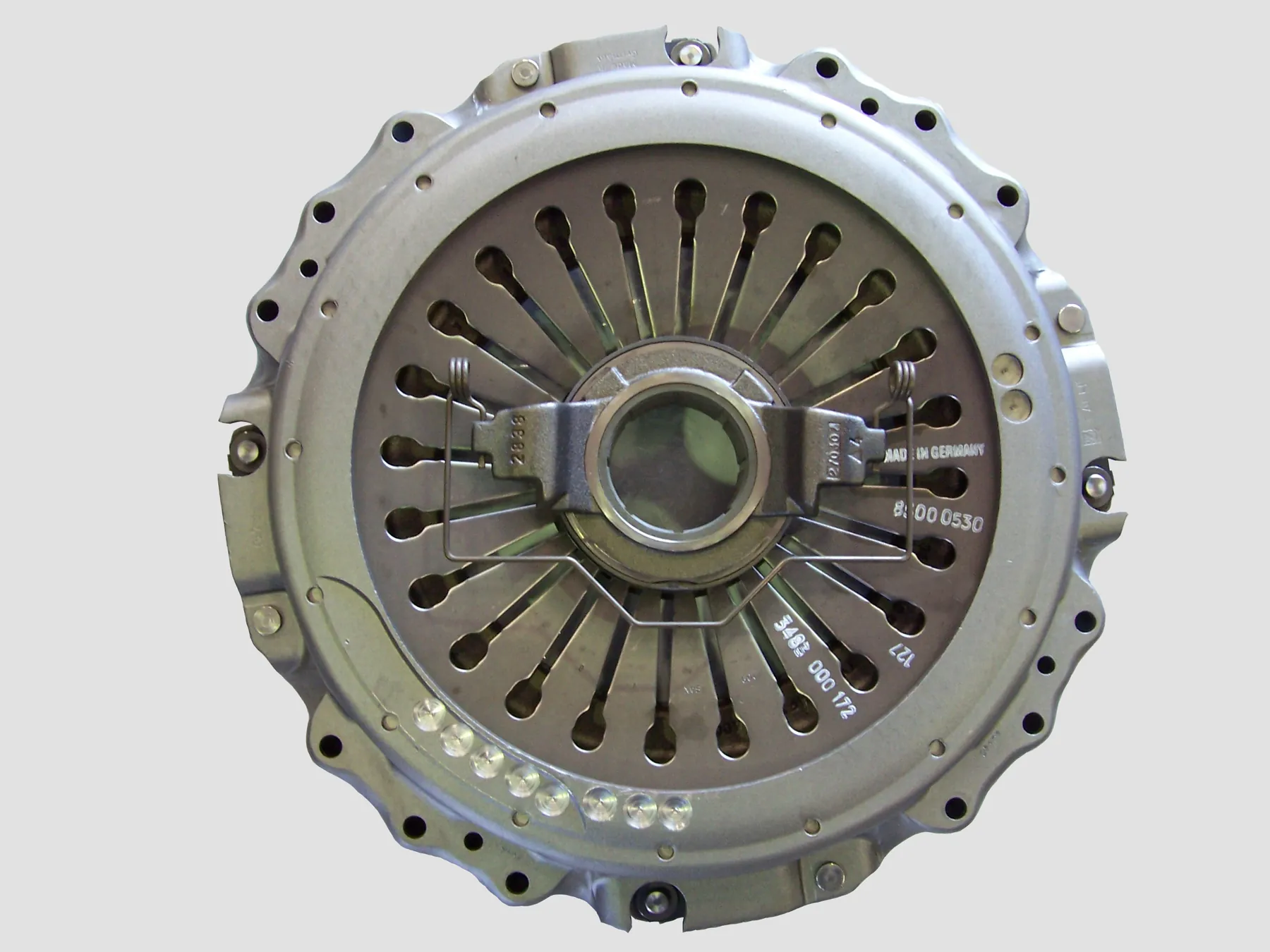 Clutch pressure-plate assembly with central diaphragm fingers and an outer cover