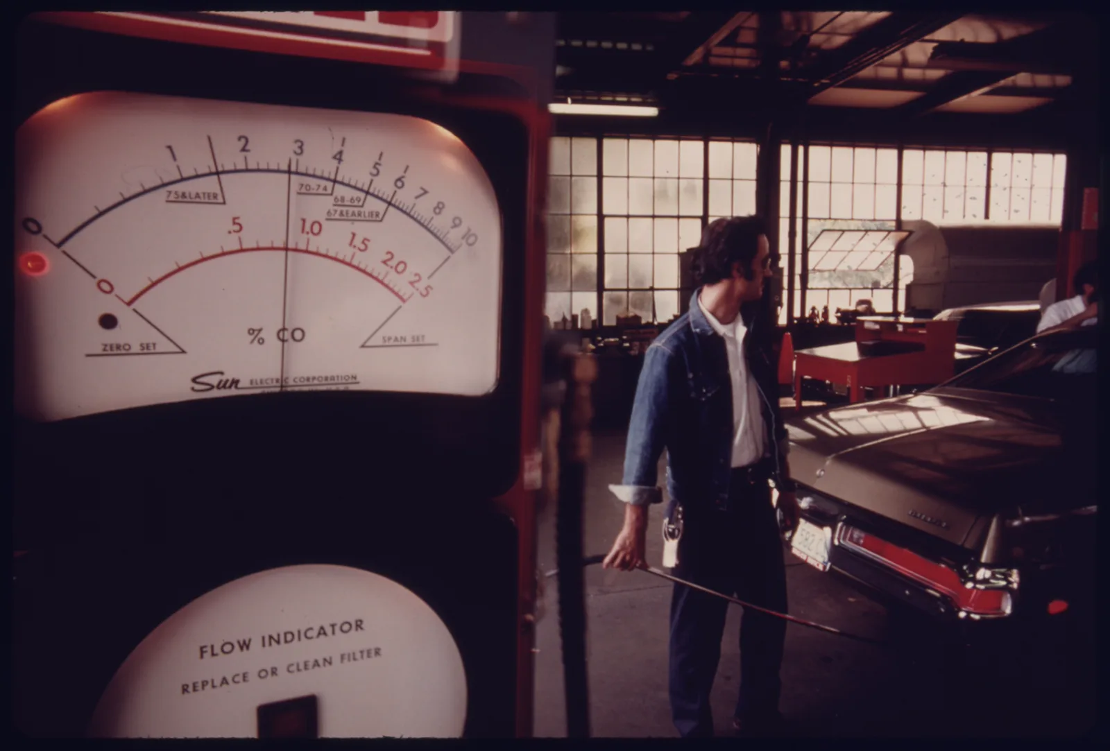 Historic exhaust analyzer and inspector at an Ohio emissions station